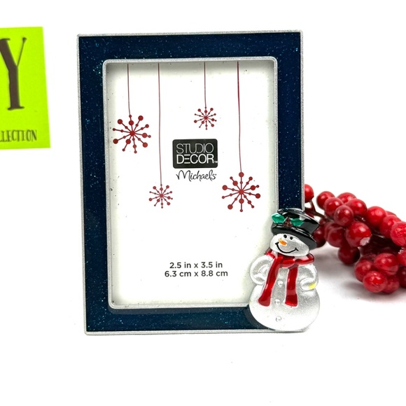 Studio Décor Snowman Picture Frame 2.5x3.5 Christmas Photo Frame Holiday Decor - Picture 2 of 9